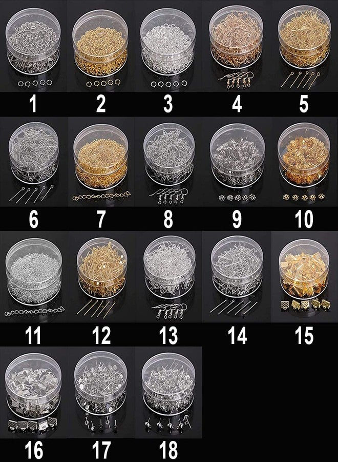 DIY Crafts 99-Samples-100-500pcs/set Jump Ring/Beads Caps/Extended Chains/Pins/Claps/Earring Hooks Box Packaging Jewelry Findings For Fashion Jewelry (Pack Of 200 Pcs, Desing No 12) - Image 2